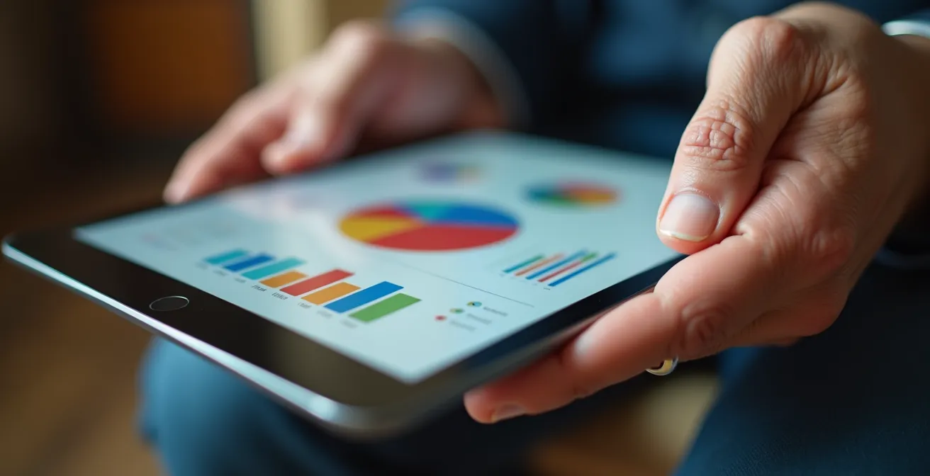 Imprenditore italiano analizza diverse proposte di provider welfare su tablet in ufficio