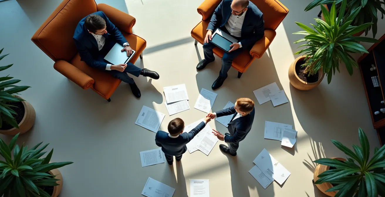 Team multigenerazionale in sessione di feedback informale