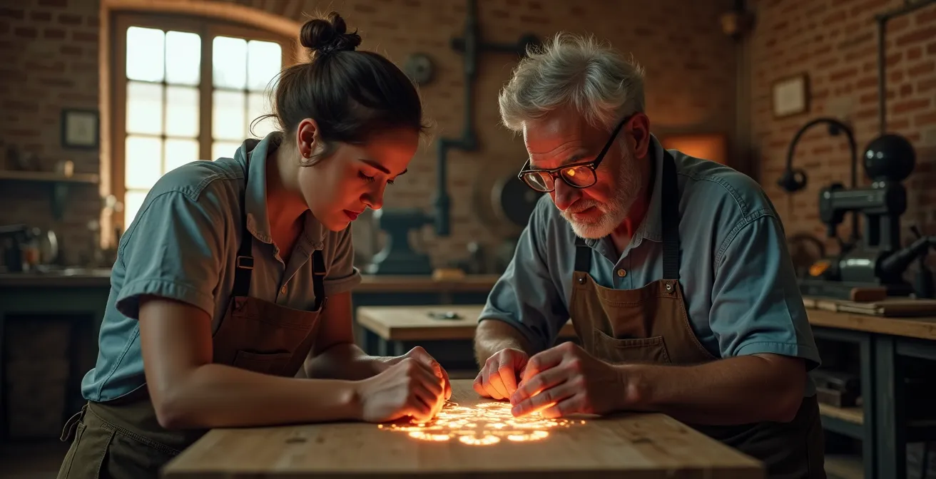 Team inter-funzionale che integra l'IA in una PMI tradizionale