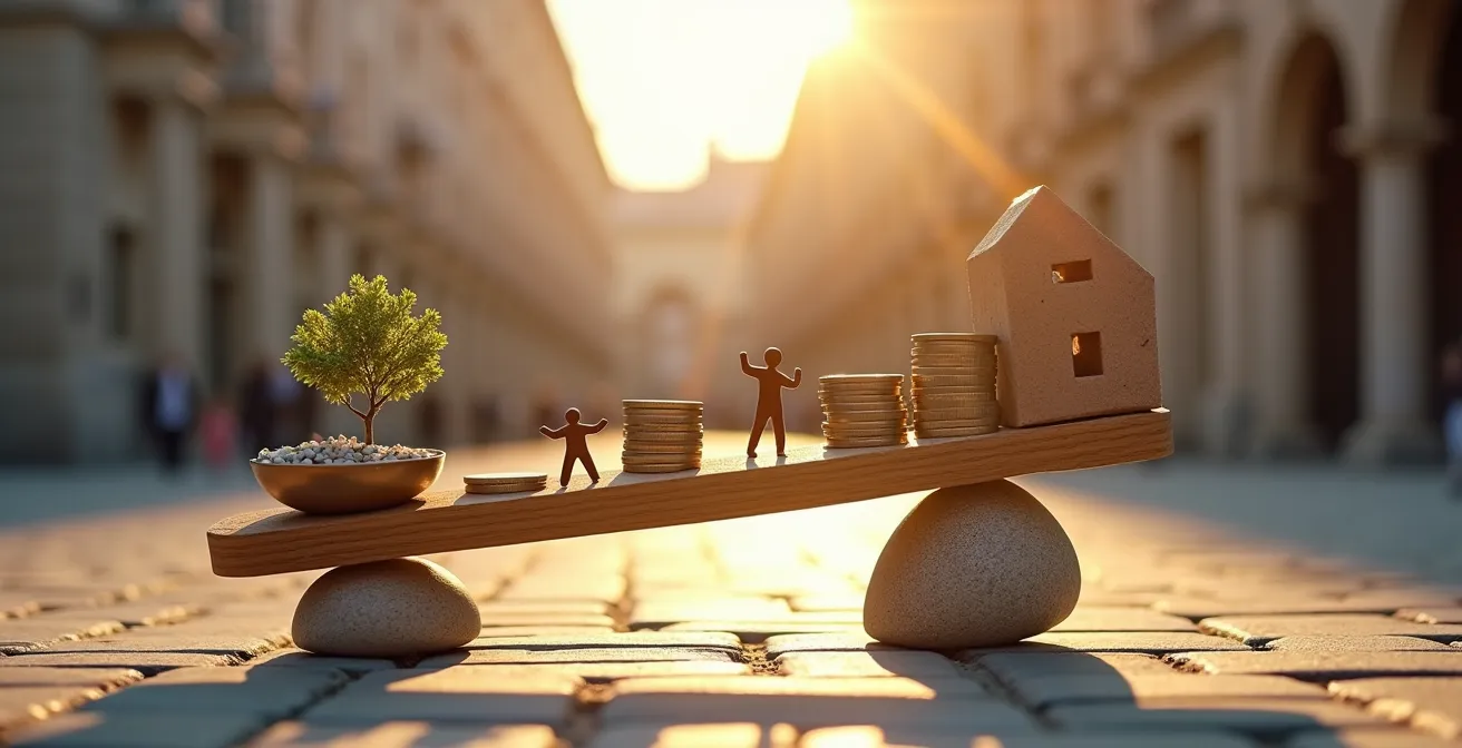 Visualizzazione grafica del calcolo del ritorno sociale dell'investimento su progetti locali