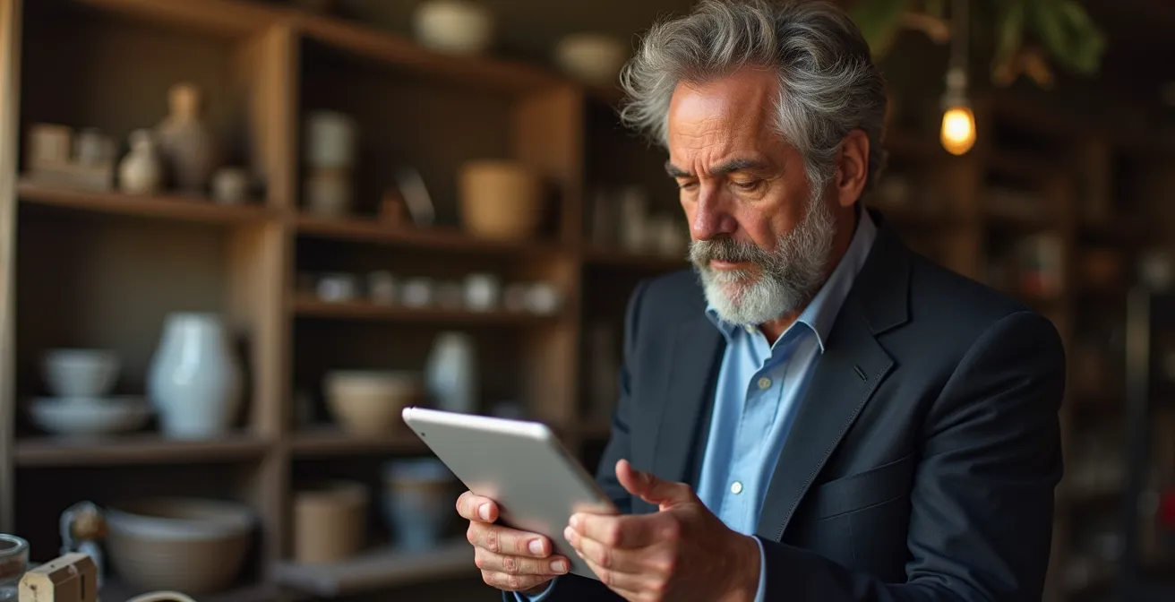 Imprenditore italiano che bilancia strategie offensive e difensive